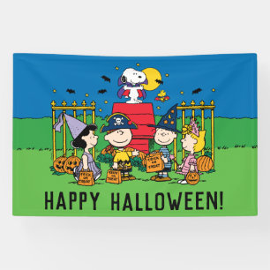Charlie Brown and Gang Halloween Banner
