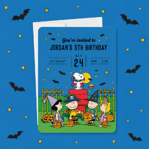 Charlie Brown and Gang Halloween Birthday Invitation