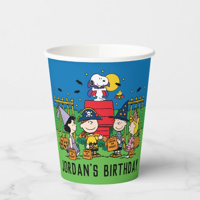 Charlie Brown and Gang Halloween Birthday Party Paper Cups (Left)
