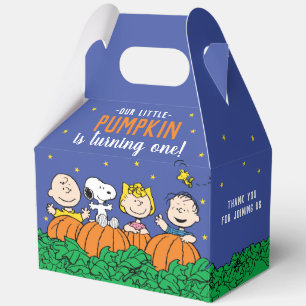 Charlie Brown and Gang Pumpkin 1st Birthday Favor Box