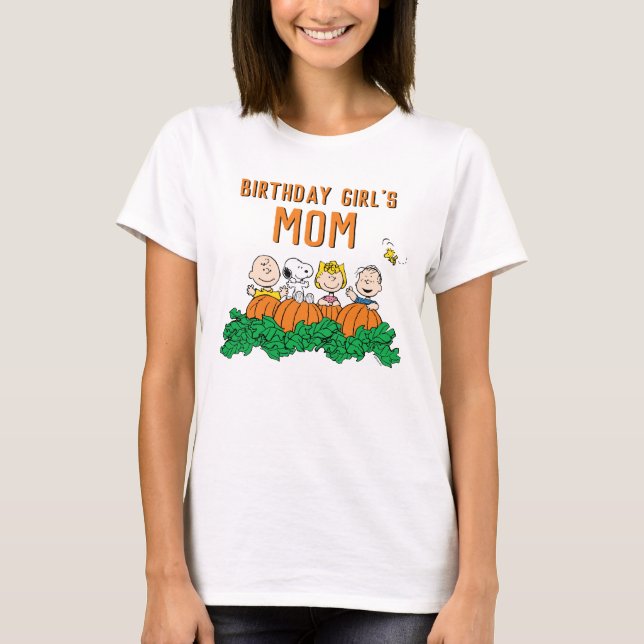 Charlie Brown and Gang Pumpkin Birthday Mom T-Shirt (Front)