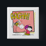Charlie Brown and Lucy Football Comic Graphic 2 Inch Square Button<br><div class="desc">Check out Charlie Brown and Lucy in their iconic football prank featured in a comic panel style.</div>