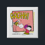 Charlie Brown and Lucy Football Comic Graphic 2 Inch Square Button<br><div class="desc">Check out Charlie Brown and Lucy in their iconic football prank featured in a comic panel style.</div>