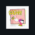 Charlie Brown and Lucy Football Comic Graphic Canvas Print<br><div class="desc">Check out Charlie Brown and Lucy in their iconic football prank featured in a comic panel style.</div>