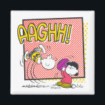 Charlie Brown and Lucy Football Comic Graphic Magnet<br><div class="desc">Check out Charlie Brown and Lucy in their iconic football prank featured in a comic panel style.</div>