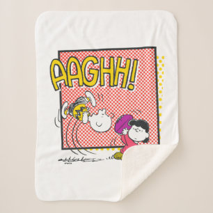 Charlie Brown and Lucy Football Comic Graphic Sherpa Blanket