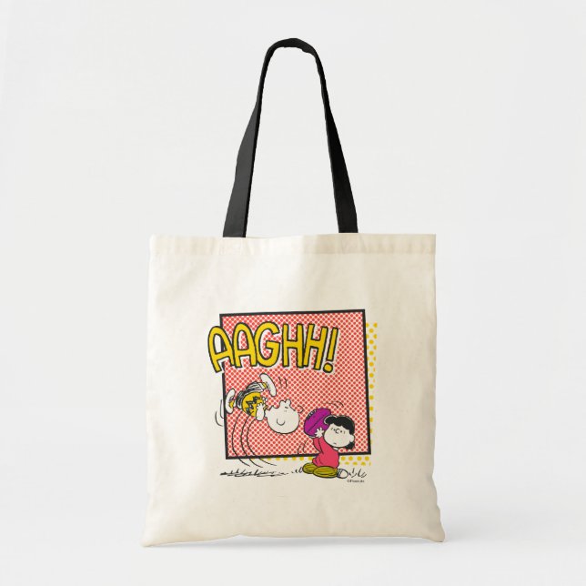 Charlie Brown and Lucy Football Comic Graphic Tote Bag (Front)