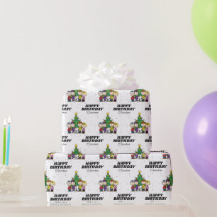 Charlie Brown Christmas Birthday   Add Your Name Wrapping Paper