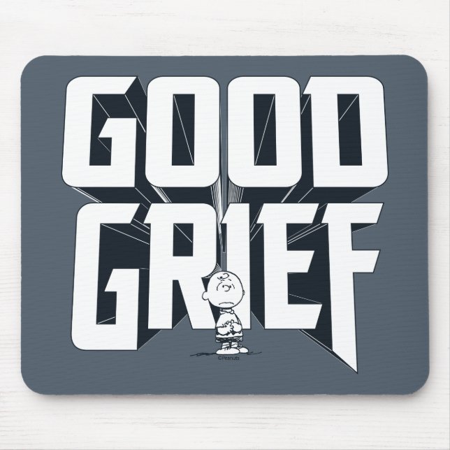 Charlie Brown "Good Grief" Rock Band Tee Graphic Mouse Pad (Front)