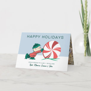 Charlie Brown   Rolling Into the Holiday Season Card