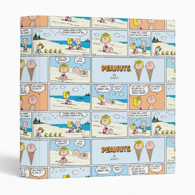 Charlie Brown & Sally Ice Cream At The Beach Binder (Front/Spine)