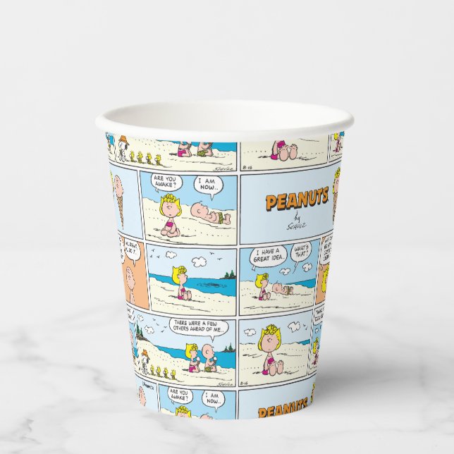 Charlie Brown & Sally Ice Cream At The Beach Paper Cups (Front)