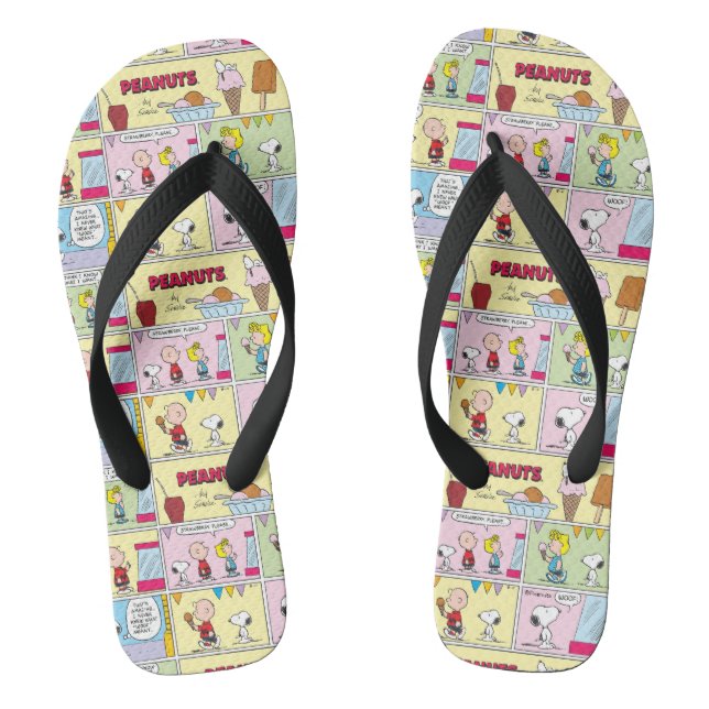 Charlie Brown, Snoopy & Sally | Ice Cream Flip Flops (Footbed)