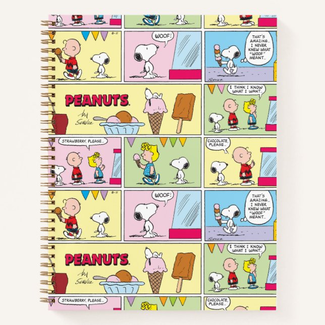 Charlie Brown, Snoopy & Sally | Ice Cream Notebook (Front)