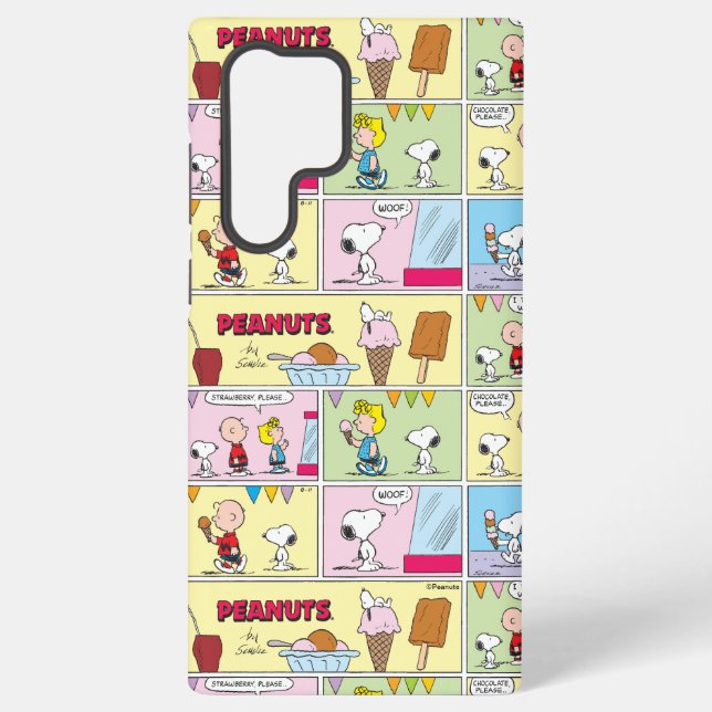 Charlie Brown, Snoopy & Sally | Ice Cream Samsung Galaxy S22 Ultra Case (Back)