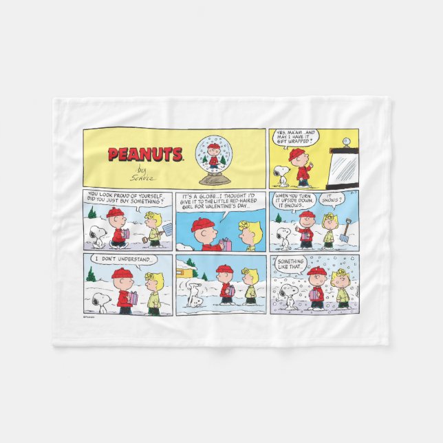 Charlie Brown | Snow Globe Fleece Blanket (Front (Horizontal))