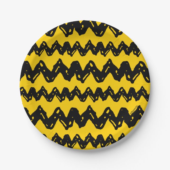 Charlie Brown Zig Zag Pattern Paper Plate (Front)