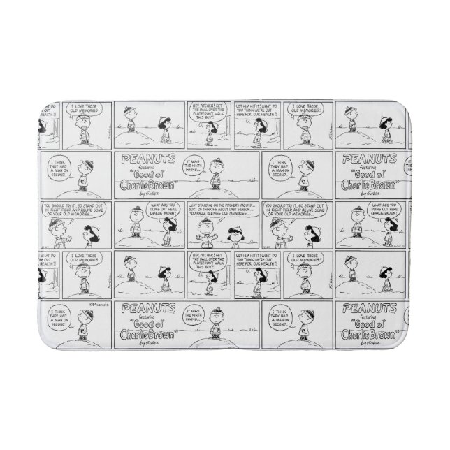 Charlie Brown's Memories At The Pitcher's Mound Bath Mat (Front)