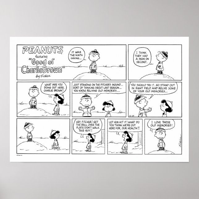 Charlie Brown's Memories At The Pitcher's Mound Poster (Front)