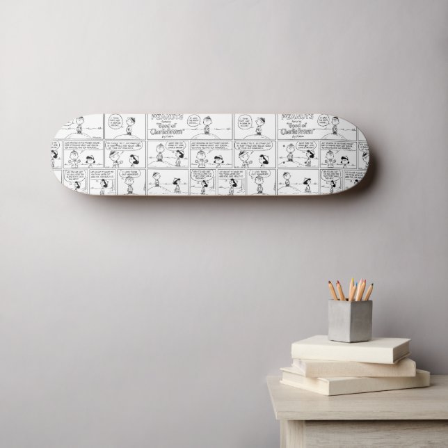 Charlie Brown's Memories At The Pitcher's Mound Skateboard (Wall Art (Horz))