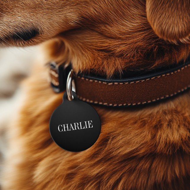 Charlie Classic Name Monogram | Black Pet Tag (Creator Uploaded)