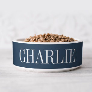 Charlie Classic Name Monogram Navy Bowl