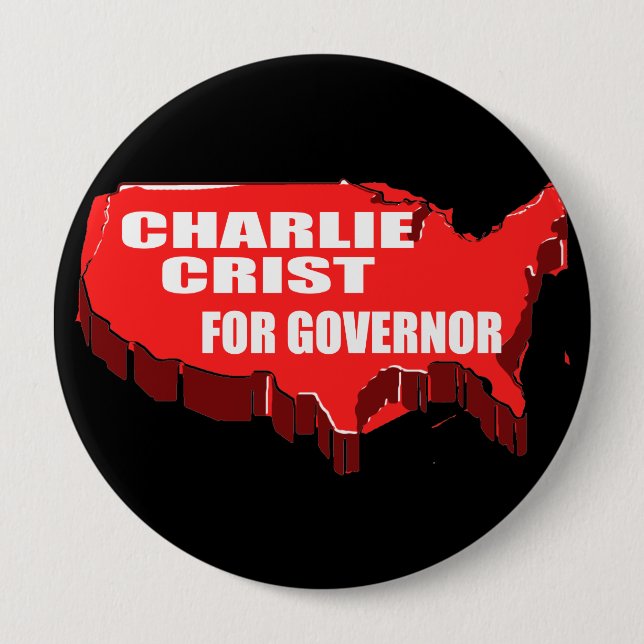 CHARLIE CRIST FOR SENATE 4 INCH ROUND BUTTON (Front)