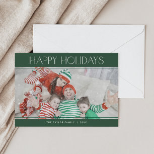 CHARLIE Green Happy Holidays Xmas Photo Christmas Holiday Card