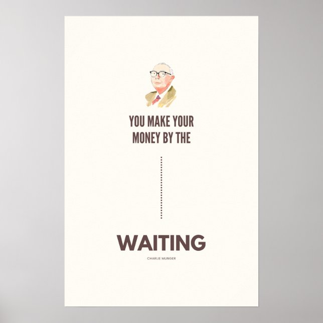 Charlie Munger Quote Patience in Investing Poster (Front)