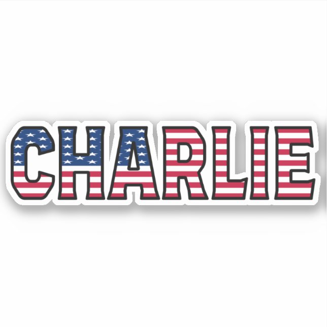 Charlie Name First Name USA Sticker Stickerset (Front)