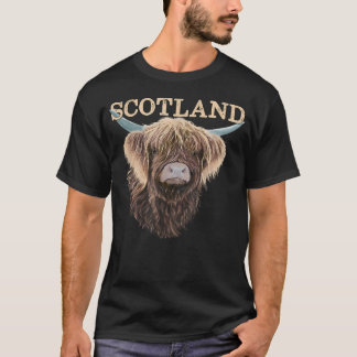 Charlie The Highland Cow With Scotland T-Shirt