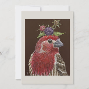 Charlie the house finch flat card