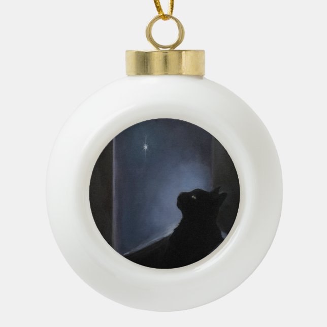Charlie's Christmas Spirit Ceramic Ball Christmas Ornament (Front)