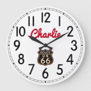 Charlie's Route 66 Large Clock