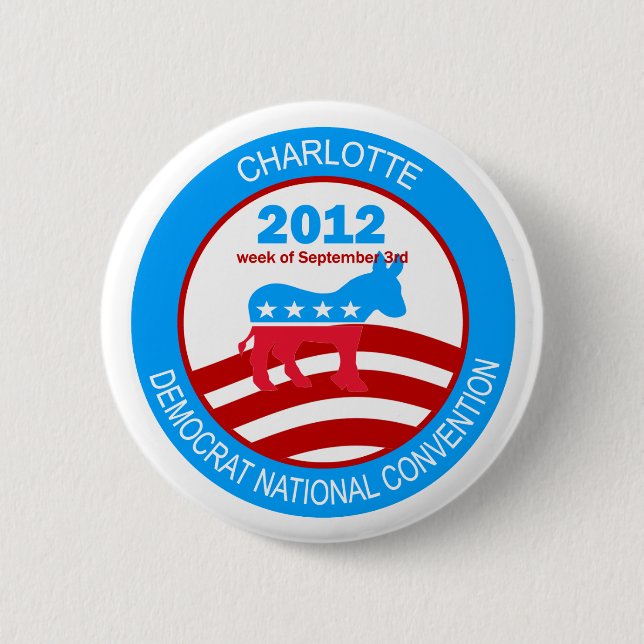 Charlotte 2012 Democrat Convention 2 Inch Round Button (Front)