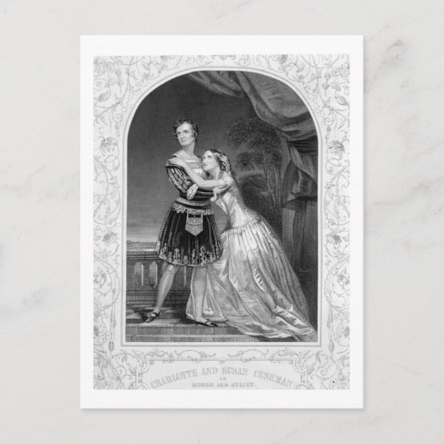 Charlotte and Susan Cushman as Romeo and Juliet, A Postcard (Front)