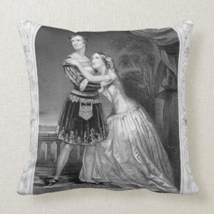Charlotte and Susan Cushman as Romeo and Juliet, A Throw Pillow