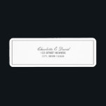 Charlotte B Frame Return Address Label<br><div class="desc">These elegant grey calligraphy script wedding return address labels collection are perfect for a simple contemporary formal bride minimalist wedding. This simple grey black and white labels template features classic typography in rustic vintage modern hand lettered boho style script. Perfect for wedding invitation return addressing, save the dates, thank you...</div>