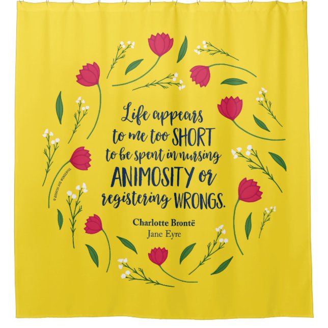 Charlotte Bronte Jane Eyre Floral Life Book Quote (Front)