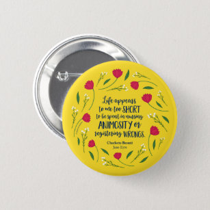 Charlotte Bronte Jane Eyre Floral Life Book Quote 2 Inch Round Button