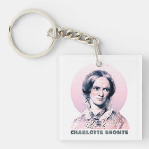 Charlotte Bronte Pink Richmond Painting Portrait Keychain