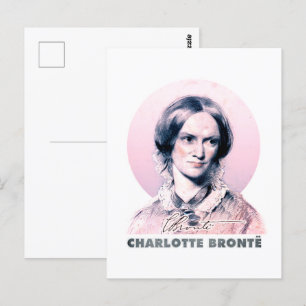 Charlotte Bronte Pink Richmond Painting Portrait Postcard