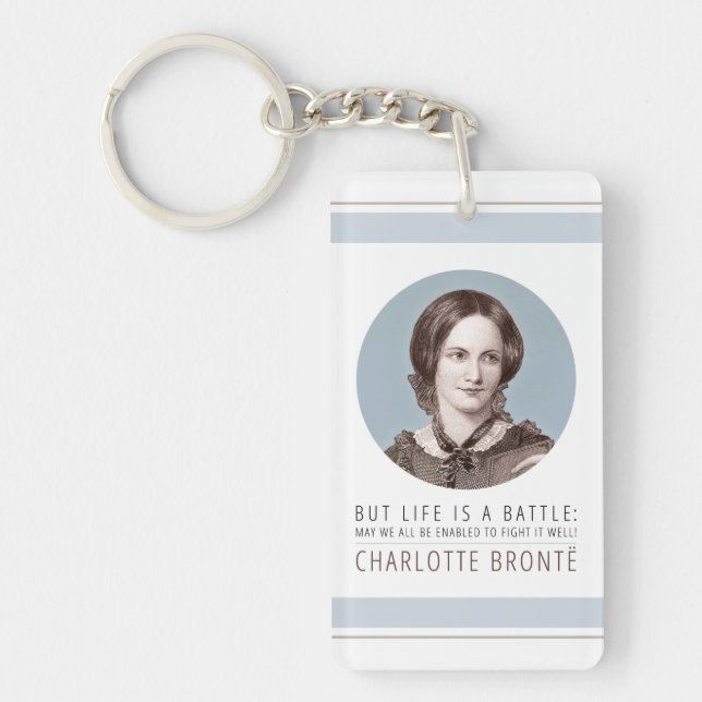 Charlotte Bronte Portrait and Quote Keychain (Front)
