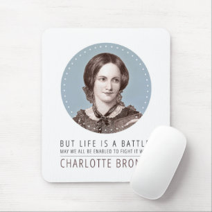 Charlotte Bronte Portrait and Quote Mouse Pad