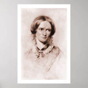 Charlotte Brontë sepia portrait by George Richmon Poster