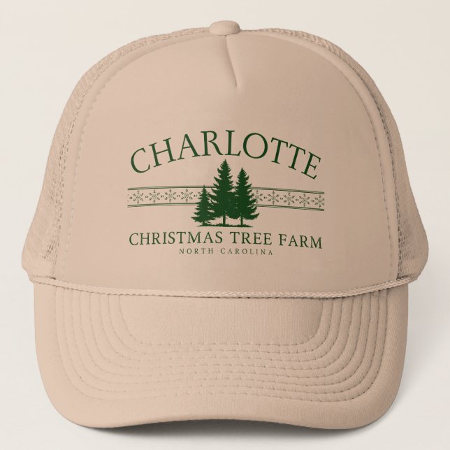 Charlotte Christmas Tree Farm, North Carolina Trucker Hat (Front)