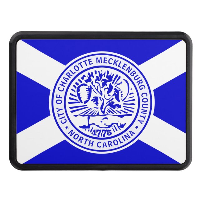 Charlotte city flag trailer hitch cover (Front)