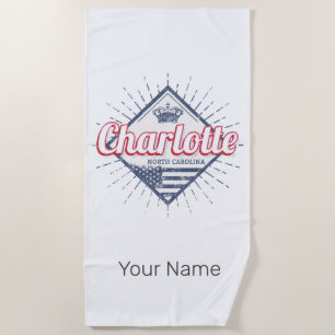 Charlotte City North Carolina United States USA Beach Towel