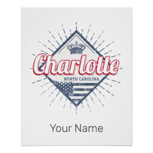 Charlotte City North Carolina United States USA Poster
