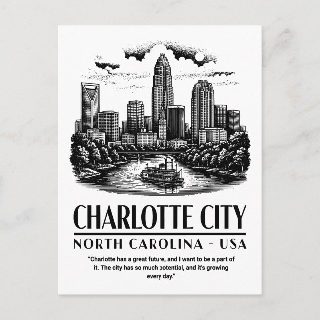 Charlotte City North Carolina USA Postcard (Front)